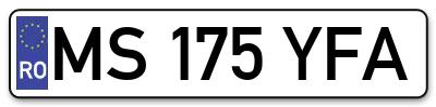 Placuta inmatriculare numar auto  MS-175-YFA, MS 175 YFA, MS175YFA