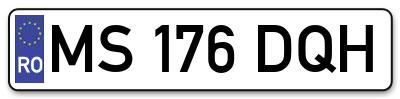 Placuta inmatriculare numar auto  MS-176-DQH, MS 176 DQH, MS176DQH