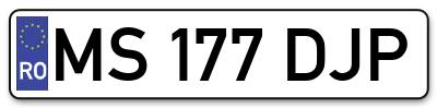 Placuta inmatriculare numar auto  MS-177-DJP, MS 177 DJP, MS177DJP