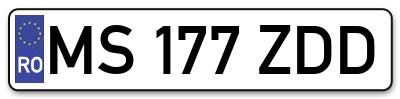 Placuta inmatriculare numar auto  MS-177-ZDD, MS 177 ZDD, MS177ZDD