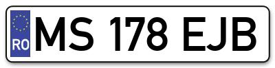 Placuta inmatriculare numar auto  MS-178-EJB, MS 178 EJB, MS178EJB