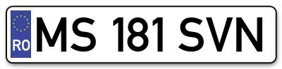 Placuta inmatriculare numar auto  MS-181-SVN, MS 181 SVN, MS181SVN