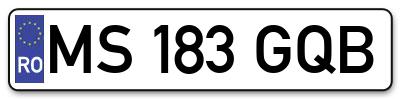 Placuta inmatriculare numar auto  MS-183-GQB, MS 183 GQB, MS183GQB