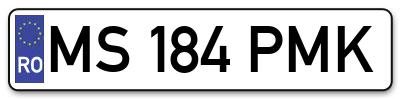 Placuta inmatriculare numar auto  MS-184-PMK, MS 184 PMK, MS184PMK