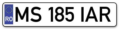 Placuta inmatriculare numar auto  MS-185-IAR, MS 185 IAR, MS185IAR