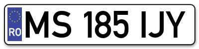 Placuta inmatriculare numar auto  MS-185-IJY, MS 185 IJY, MS185IJY