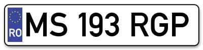 Placuta inmatriculare numar auto  MS-193-RGP, MS 193 RGP, MS193RGP