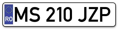 Placuta inmatriculare numar auto  MS-210-JZP, MS 210 JZP, MS210JZP