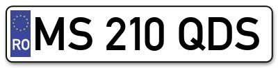 Placuta inmatriculare numar auto  MS-210-QDS, MS 210 QDS, MS210QDS
