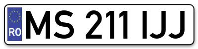 Placuta inmatriculare numar auto  MS-211-IJJ, MS 211 IJJ, MS211IJJ