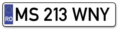 Placuta inmatriculare numar auto  MS-213-WNY, MS 213 WNY, MS213WNY
