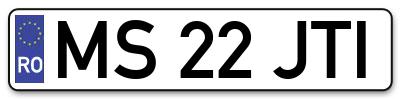 Placuta inmatriculare numar auto  MS-22-JTI, MS 22 JTI, MS22JTI