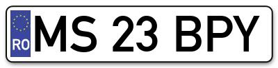 Placuta inmatriculare numar auto  MS-23-BPY, MS 23 BPY, MS23BPY