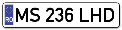 Placuta inmatriculare numar auto  MS-236-LHD, MS 236 LHD, MS236LHD