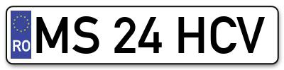 Placuta inmatriculare numar auto  MS-24-HCV, MS 24 HCV, MS24HCV