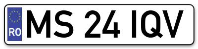 Placuta inmatriculare numar auto  MS-24-IQV, MS 24 IQV, MS24IQV