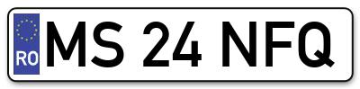 Placuta inmatriculare numar auto  MS-24-NFQ, MS 24 NFQ, MS24NFQ