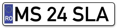 Placuta inmatriculare numar auto  MS-24-SLA, MS 24 SLA, MS24SLA