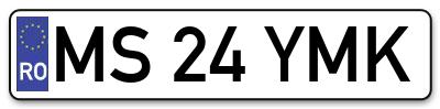 Placuta inmatriculare numar auto  MS-24-YMK, MS 24 YMK, MS24YMK