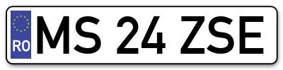Placuta inmatriculare numar auto  MS-24-ZSE, MS 24 ZSE, MS24ZSE