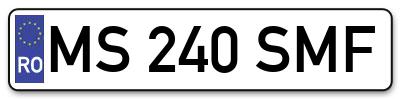 Placuta inmatriculare numar auto  MS-240-SMF, MS 240 SMF, MS240SMF