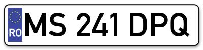 Placuta inmatriculare numar auto  MS-241-DPQ, MS 241 DPQ, MS241DPQ