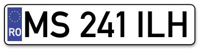 Placuta inmatriculare numar auto  MS-241-ILH, MS 241 ILH, MS241ILH