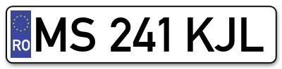 Placuta inmatriculare numar auto  MS-241-KJL, MS 241 KJL, MS241KJL