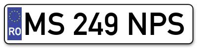 Placuta inmatriculare numar auto  MS-249-NPS, MS 249 NPS, MS249NPS