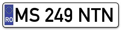 Placuta inmatriculare numar auto  MS-249-NTN, MS 249 NTN, MS249NTN