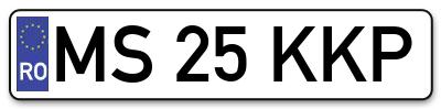 Placuta inmatriculare numar auto  MS-25-KKP, MS 25 KKP, MS25KKP
