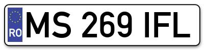 Placuta inmatriculare numar auto  MS-269-IFL, MS 269 IFL, MS269IFL