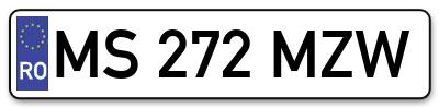 Placuta inmatriculare numar auto  MS-272-MZW, MS 272 MZW, MS272MZW