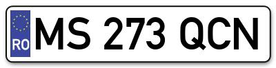 Placuta inmatriculare numar auto  MS-273-QCN, MS 273 QCN, MS273QCN