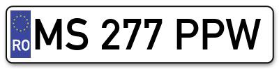 Placuta inmatriculare numar auto  MS-277-PPW, MS 277 PPW, MS277PPW