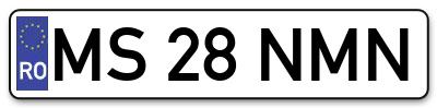 Placuta inmatriculare numar auto  MS-28-NMN, MS 28 NMN, MS28NMN