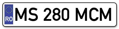 Placuta inmatriculare numar auto  MS-280-MCM, MS 280 MCM, MS280MCM