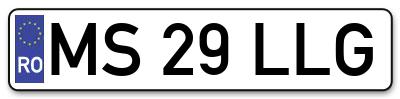 Placuta inmatriculare numar auto  MS-29-LLG, MS 29 LLG, MS29LLG