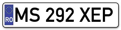 Placuta inmatriculare numar auto  MS-292-XEP, MS 292 XEP, MS292XEP