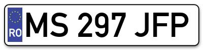 Placuta inmatriculare numar auto  MS-297-JFP, MS 297 JFP, MS297JFP