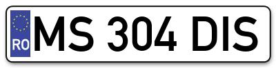 Placuta inmatriculare numar auto  MS-304-DIS, MS 304 DIS, MS304DIS