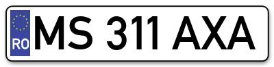 Placuta inmatriculare numar auto  MS-311-AXA, MS 311 AXA, MS311AXA