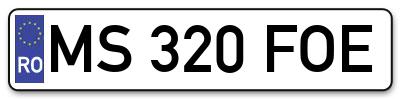 Placuta inmatriculare numar auto  MS-320-FOE, MS 320 FOE, MS320FOE
