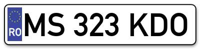 Placuta inmatriculare numar auto  MS-323-KDO, MS 323 KDO, MS323KDO