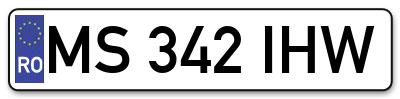 Placuta inmatriculare numar auto  MS-342-IHW, MS 342 IHW, MS342IHW