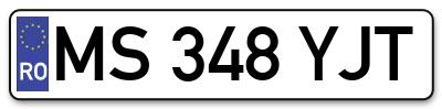 Placuta inmatriculare numar auto  MS-348-YJT, MS 348 YJT, MS348YJT