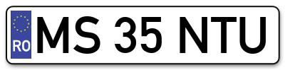 Placuta inmatriculare numar auto  MS-35-NTU, MS 35 NTU, MS35NTU