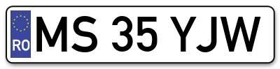 Placuta inmatriculare numar auto  MS-35-YJW, MS 35 YJW, MS35YJW