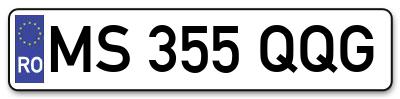Placuta inmatriculare numar auto  MS-355-QQG, MS 355 QQG, MS355QQG