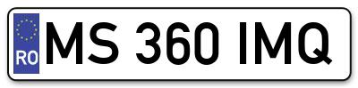 Placuta inmatriculare numar auto  MS-360-IMQ, MS 360 IMQ, MS360IMQ